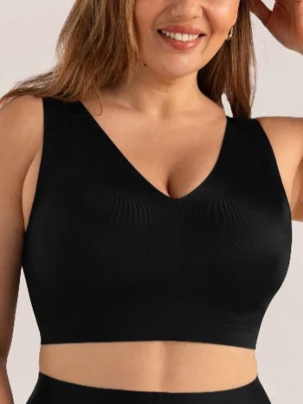 Shapermint Truekind® Everyday Throw-on Wireless Bralette Sz M Black